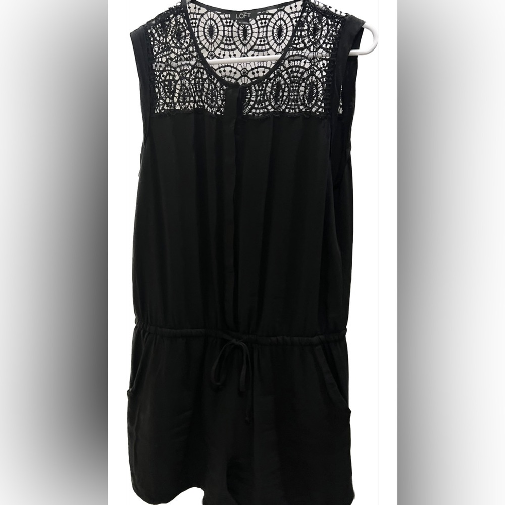 LOFT Lace Romper | black